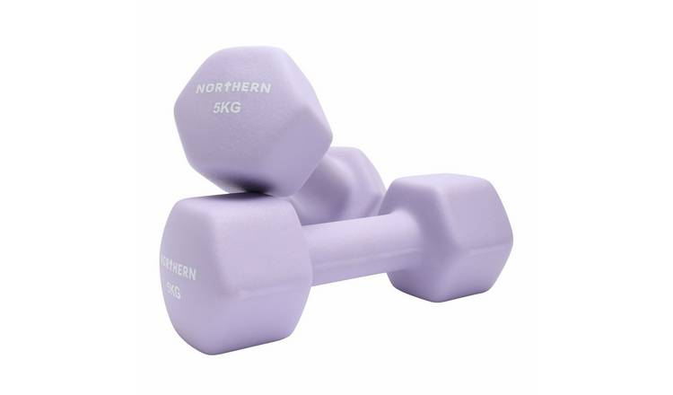 Northern Neoprene Hex Dumbbells Lavender - 2 x 5kg