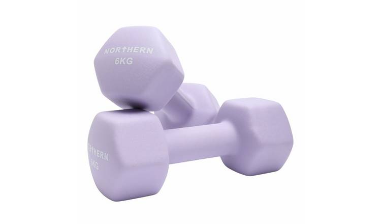 Northern Neoprene Hex Dumbbells Lavender - 2 x 6kg