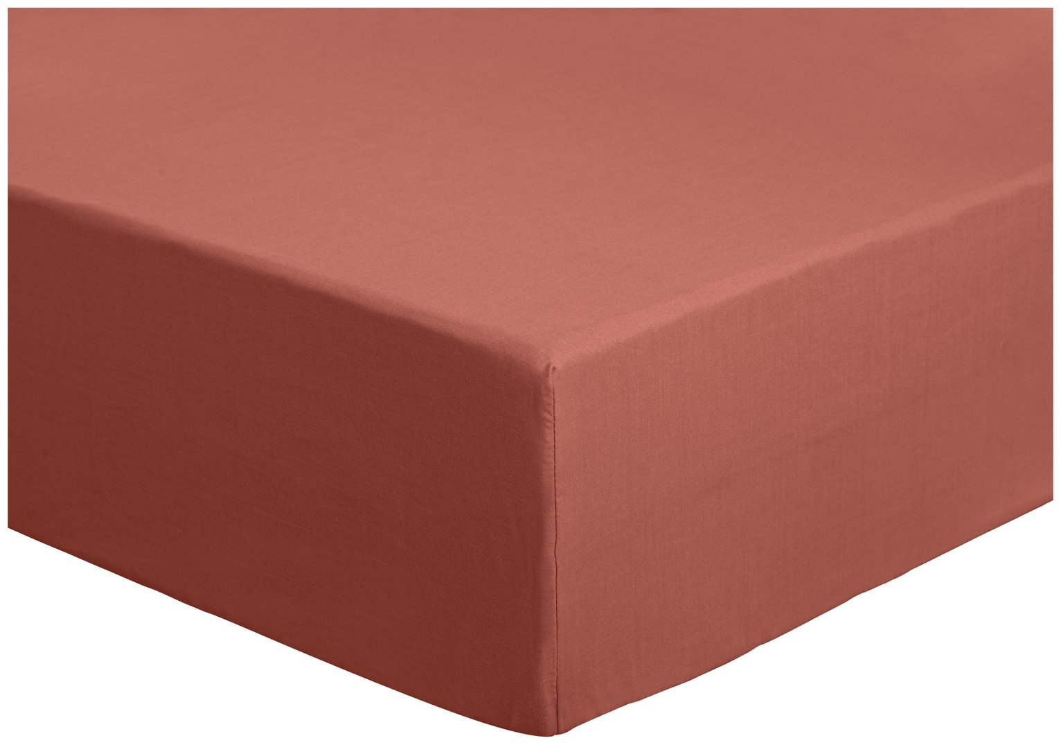 Habitat Plain Rust Fitted Sheet - Kingsize