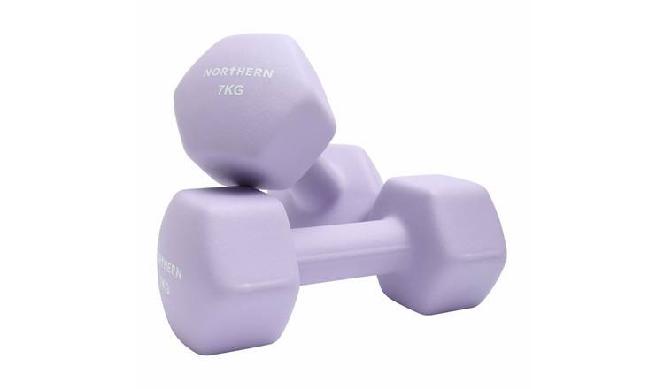 Northern Neoprene Hex Dumbbells Lavender - 2 x 7kg