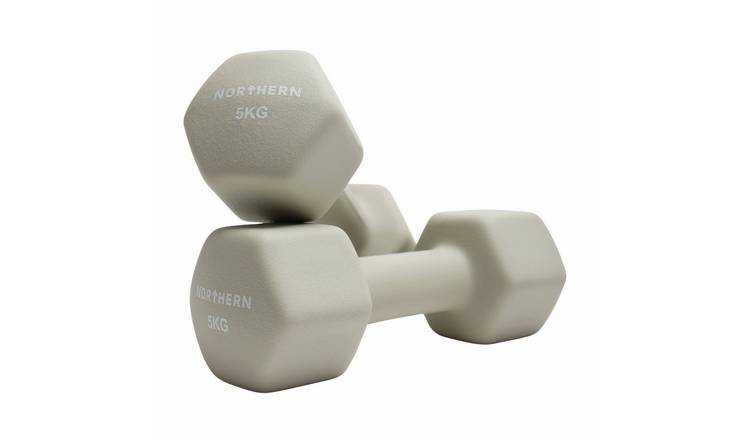 Northern Neoprene Hex Dumbbells Natural - 2 x 5kg