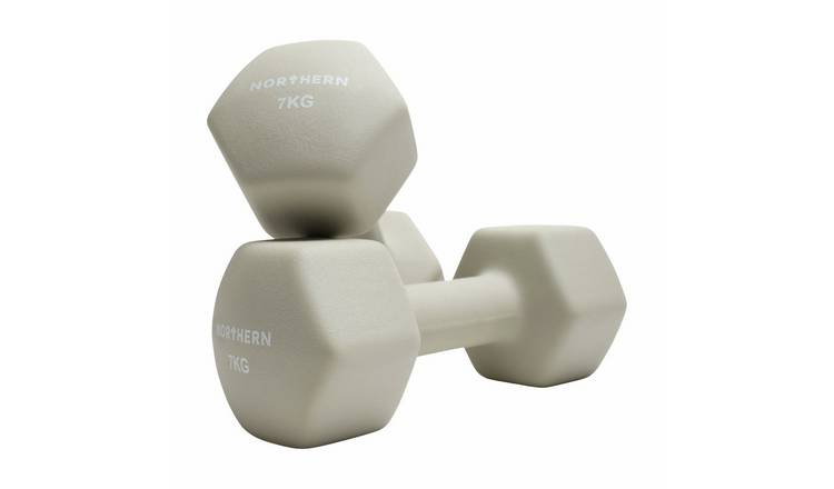Northern Neoprene Hex Dumbbells Natural - 2 x 7kg