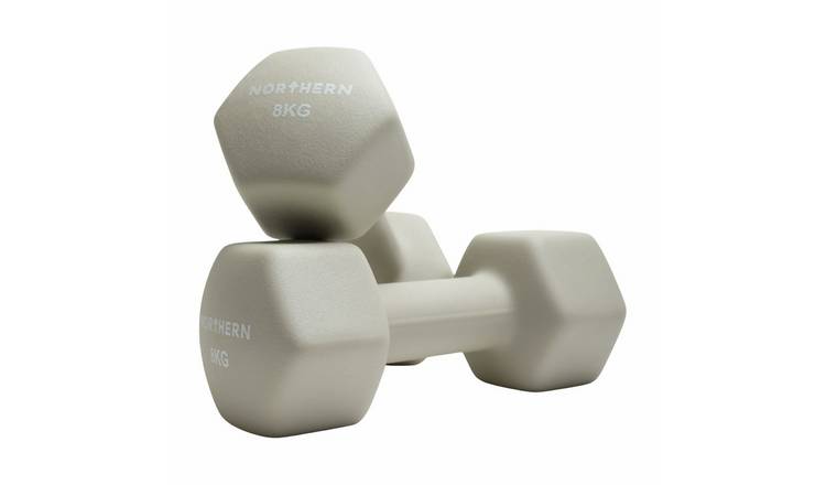 Northern Neoprene Hex Dumbbells Natural - 2 x 8kg