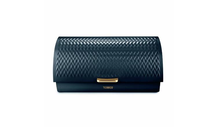 Tower Empire Roll Top Stainless Steel Bread Bin - Blue