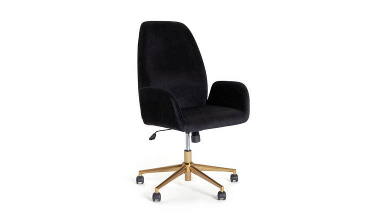 Buy Habitat Clarice Velvet Office Chair - Black | Office chairs | Argos