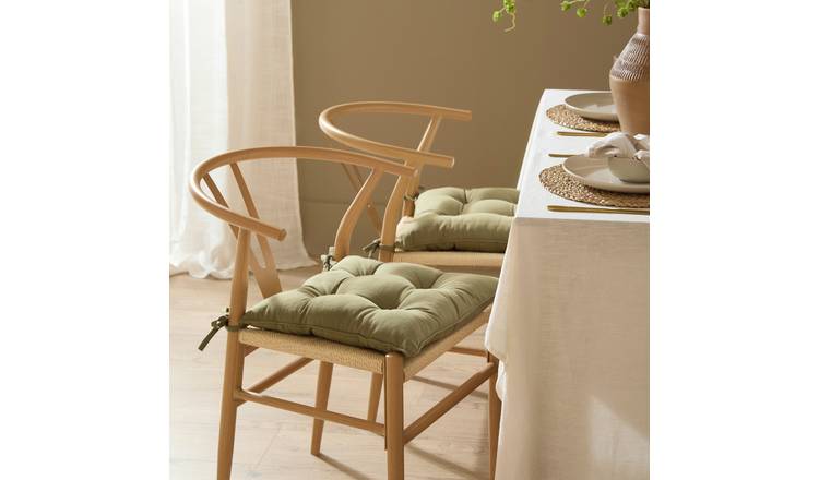 Yard Slub Cotton Moss Seat Pad 2 Pack - 40x40cm