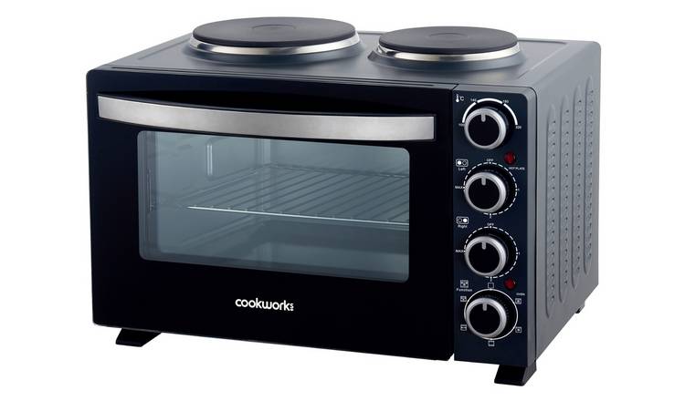 Cookworks 28L Mini Oven with Hob - Black