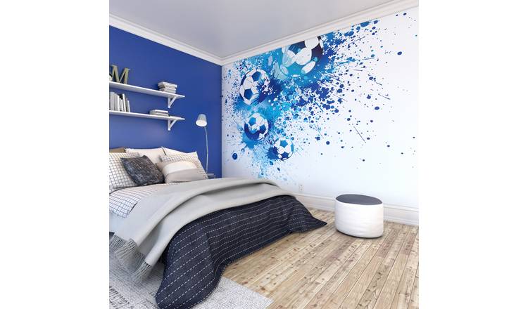 Origin Murals Football Splash Blue Wall Mural