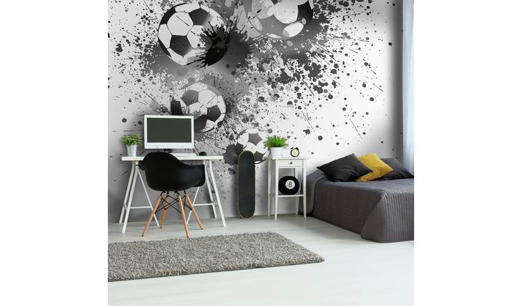 Origin Murals Football Splash Grey Wall Mural