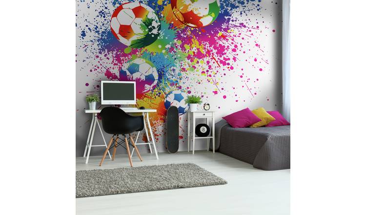 Origin Murals Football Splash Multicolour Wall Mural