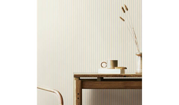 Hoopla Walls Chalk Stripe Wedgewood Wallpaper
