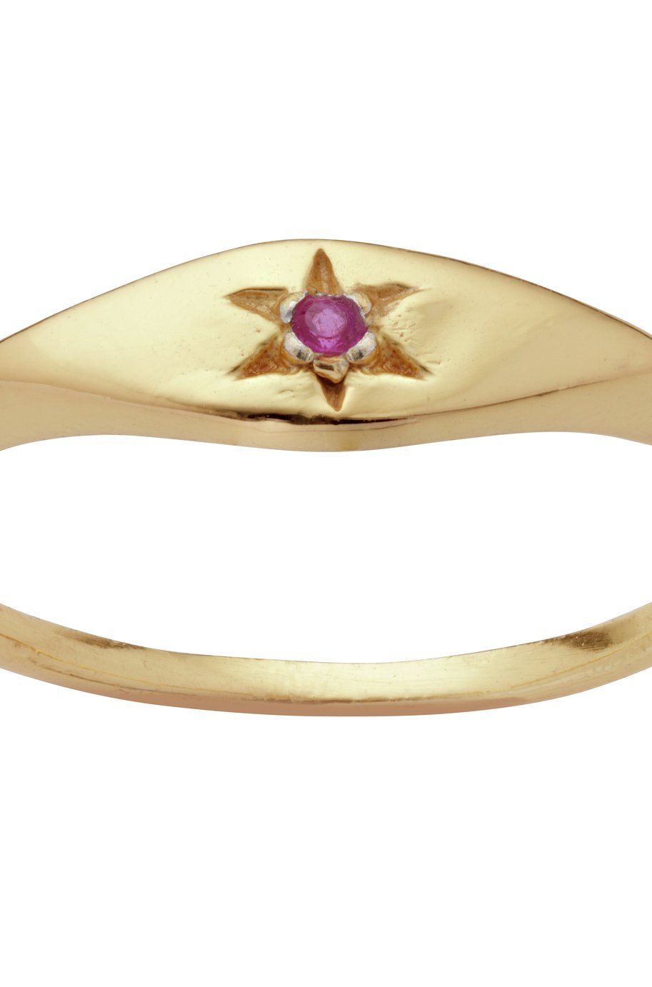 Revere 9ct Gold Plated Pink Swarovski Star Signet Ring -L Review