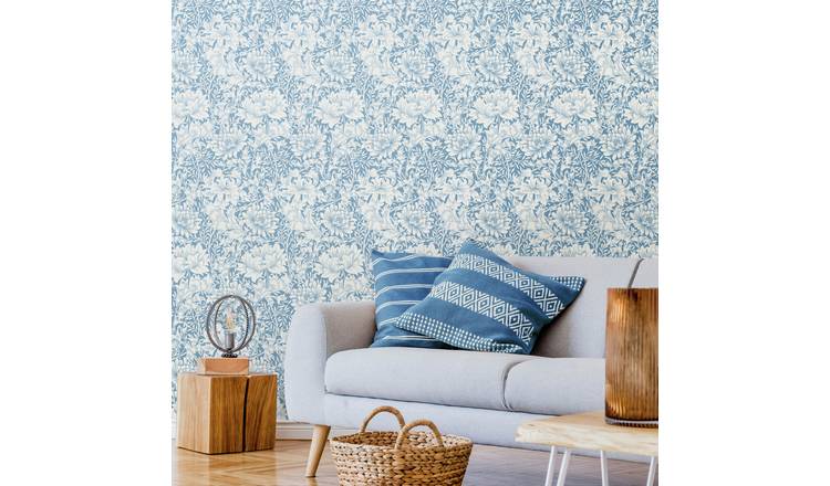 Hoopla Walls Chrysanthemum Wedgewood Wallpaper