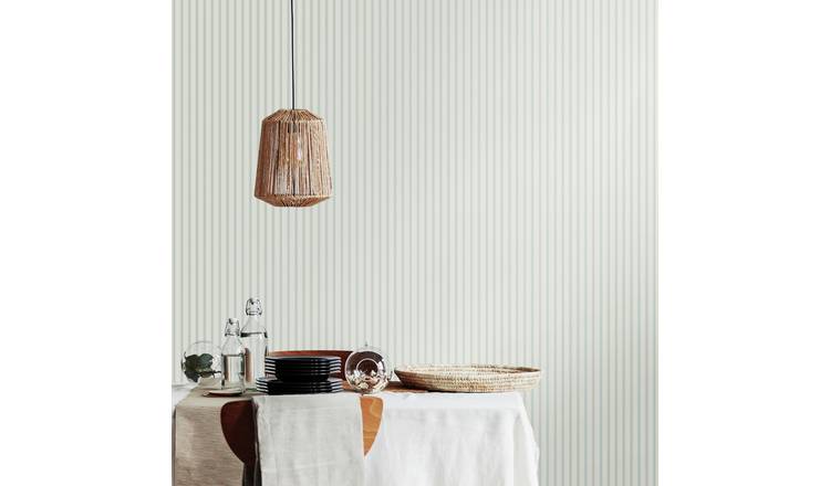 Hoopla Walls Elegance Chalk Stripe Sky Wallpaper