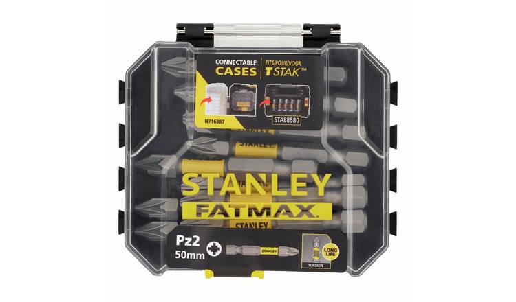 Stanley Fatmax 50mm Torsion Screwdriver Bits Small Bulk Storage Pz2 x10