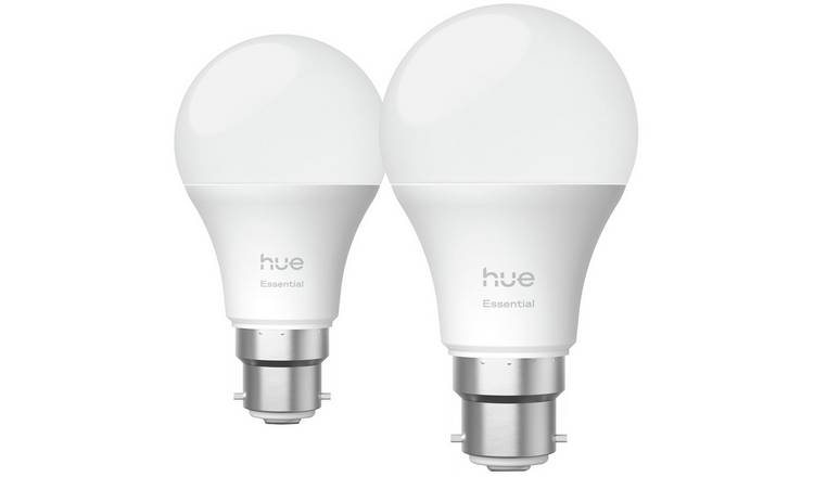 Philips Hue Essential B22 8W Smart Light Bulb - Pack of 2