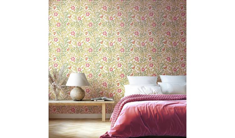Hoopla Walls Rosehip Trail Rose Pink Wallpaper