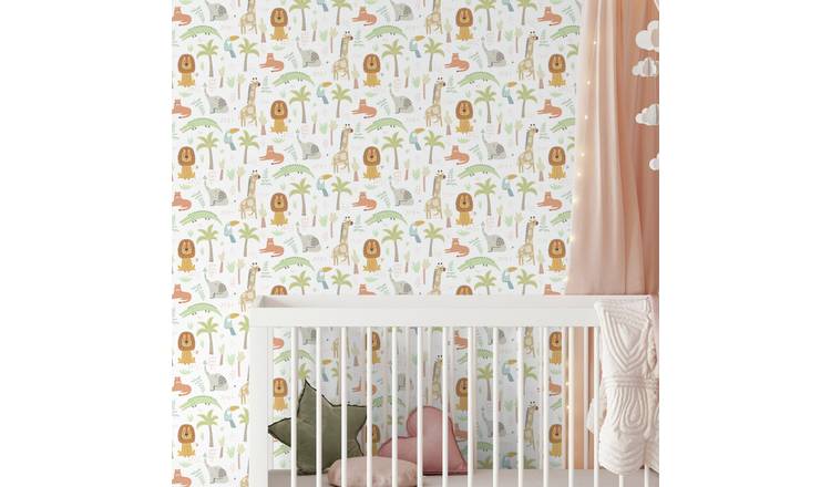 Hoopla Walls Safari Boogie Honey Mallow Wallpaper
