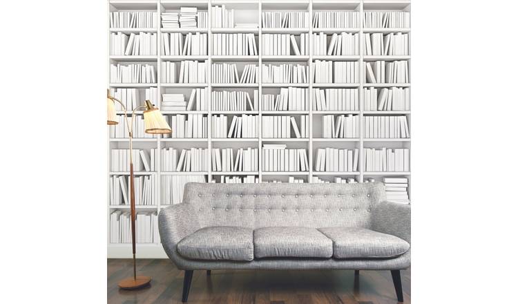 Origin Murals Library White Wall Mural