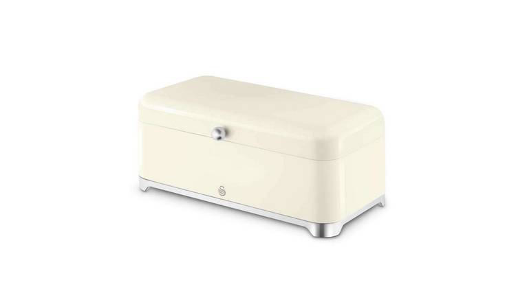 Swan Solace Stainless Steel Bread Bin - Cream