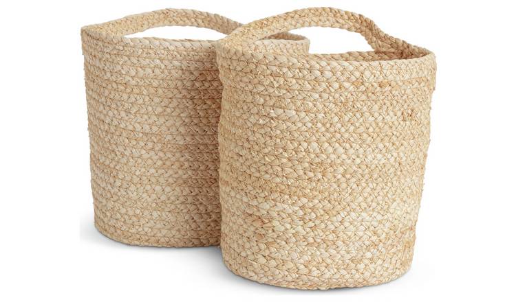 Habitat Corn Husk Woven Hanging Basket - Natural