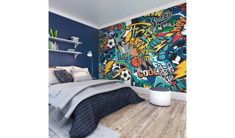 Origin Murals Sports Graffiti Blue Wall Mural