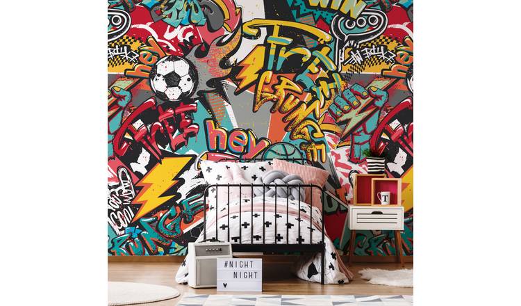 Origin Murals Sports Graffiti Red Wall Mural