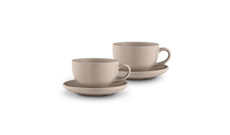 Barbary & Oak Nattura Set of 2 Stoneware Americano Cup & Saucer