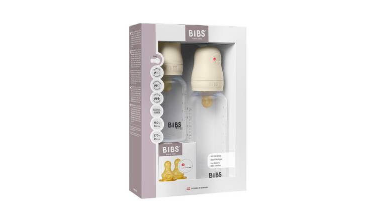 BIBS Latex Grow and Flow 150ml and 270ml Baby Bottles - Ivory