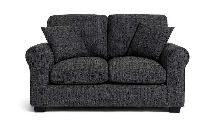 Argos Home Lisbon Fabric 2 Seater Sofa - Charcoal