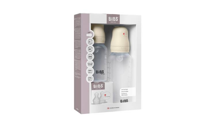 BIBS Silicone Grow and Flow 150ml and 270ml Baby Bottles - Ivory