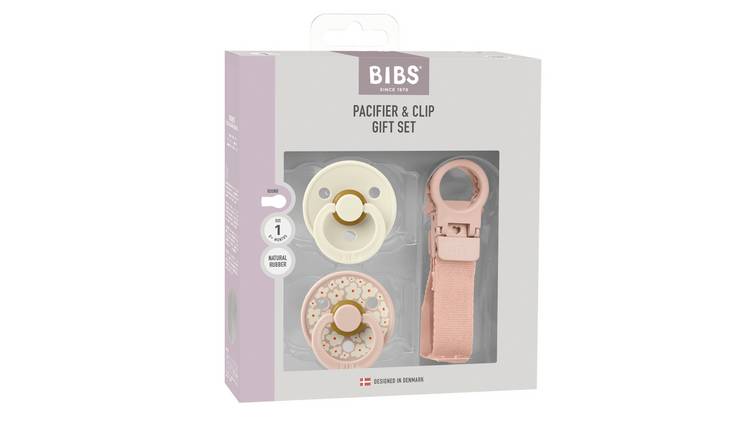 BIBS Colour Pacifier and Loop Clip Gift Set - Blush