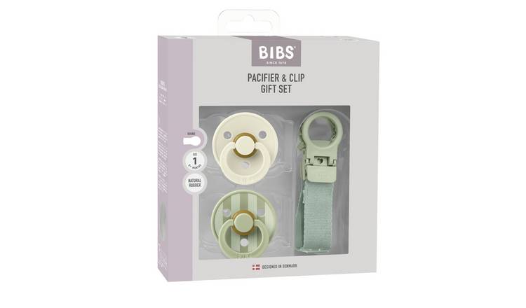 BIBS Colour Pacifier and Loop Clip Gift Set - Sage