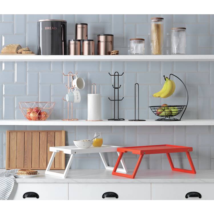 Argos Home Mug Tree and Kitchen Roll Holder - Black 0