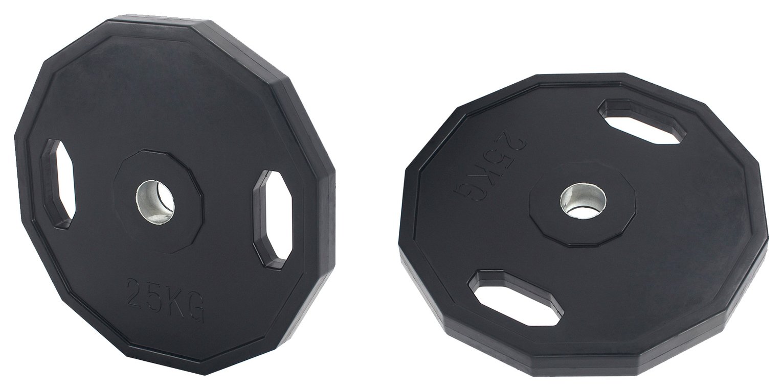 Pro Fitness Olympic Rubber Weight Plates 2 x 25kg