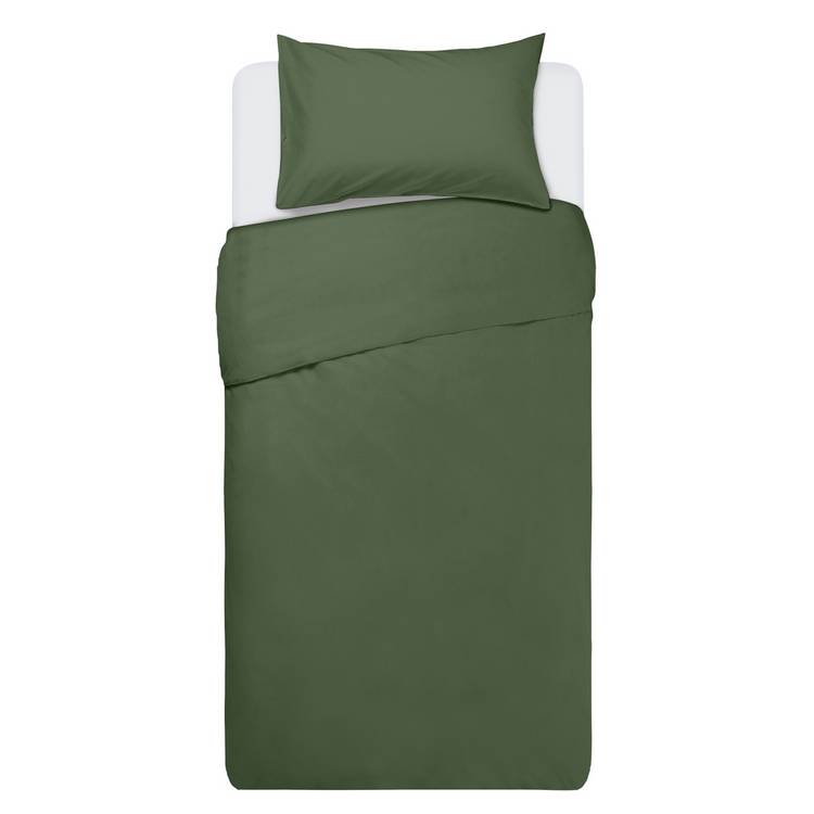 Habitat Polycotton Plain Khaki Bedding Set - Single 0