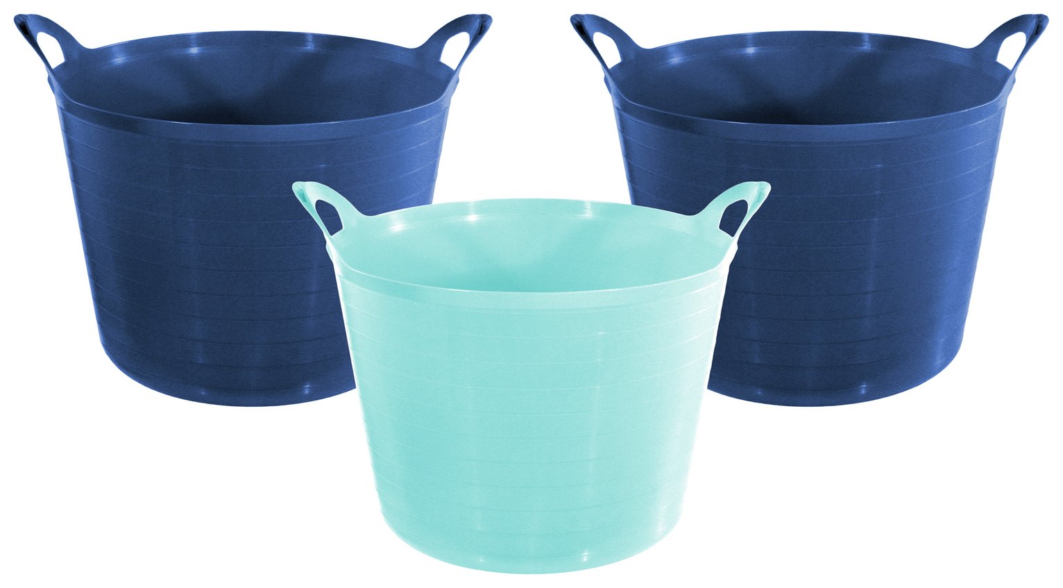 Argos Home Set of 3 27 Litre Blue Flexi Tubs