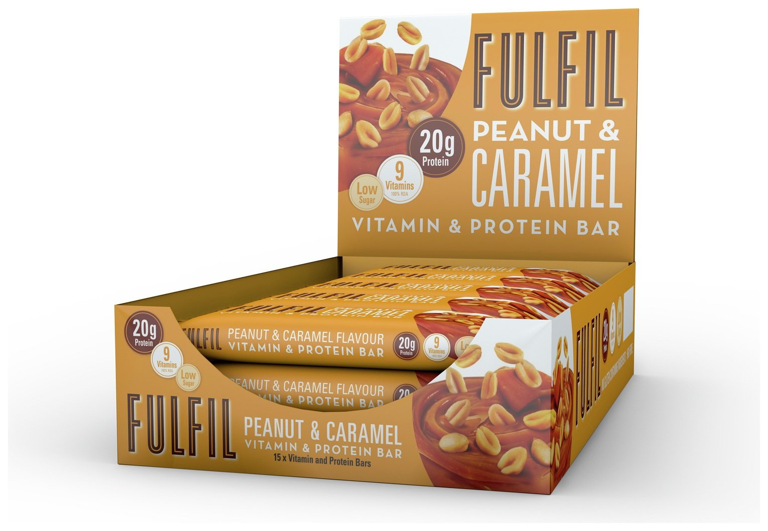 FULFIL Peanut and Caramel Vitamin and Protein Bars 15 x 55g