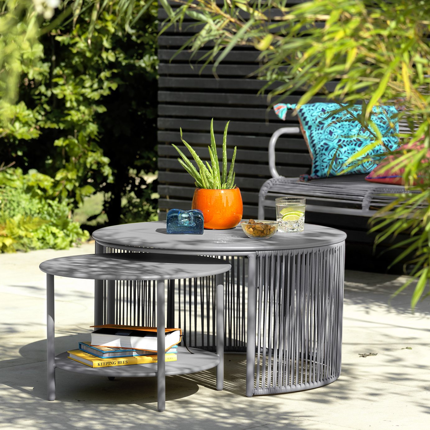 Habitat Ipanema Metal Garden Coffee Table - Grey