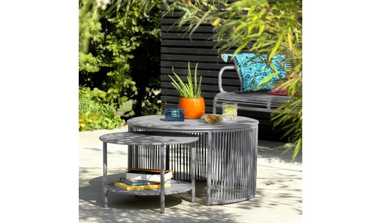 Habitat Ipanema Metal Garden Coffee Table - Grey