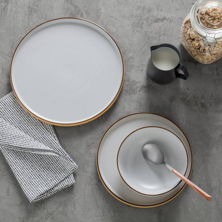 Habitat Loft Living Speckle 12 Piece Dinner Set - Mustard 0