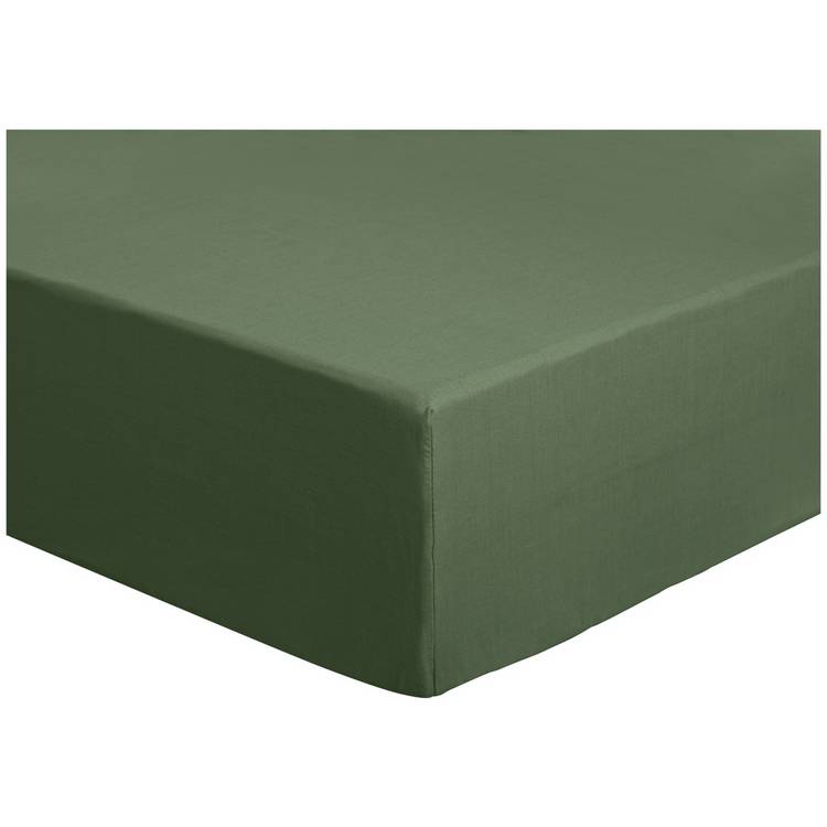 Habitat Plain Khaki Fitted Sheet - Single 0