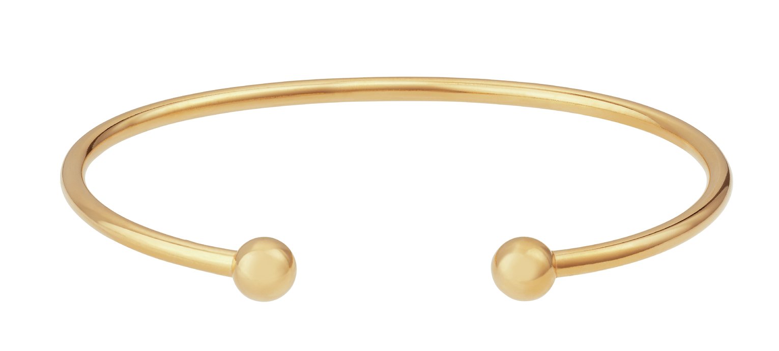 Revere Sterling Silver 9ct Gold Plated Torque Bangle (8958886) | Argos ...