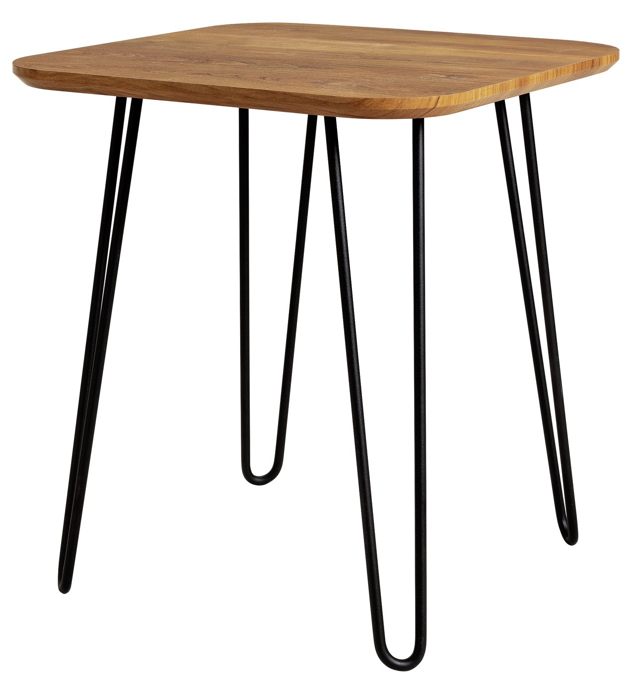 Argos Home Klark Hairpin End Table - Dark Wood Effect