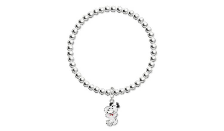 Peanuts Silver Plated Snoopy Beaded Bracelet 