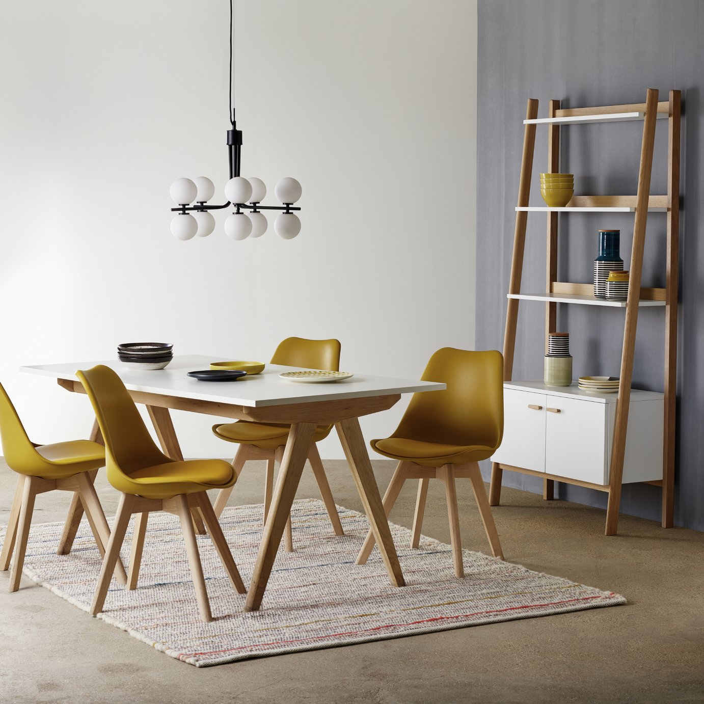 Habitat Jerry Pair of Dining Chair - Yellow