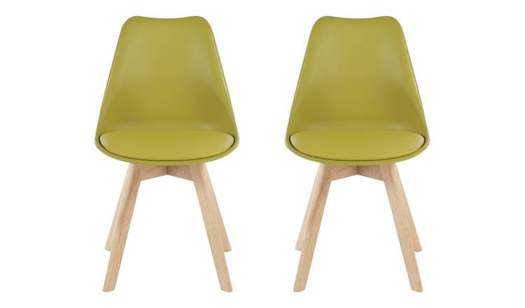 Habitat Jerry Pair of Dining Chair - Yellow