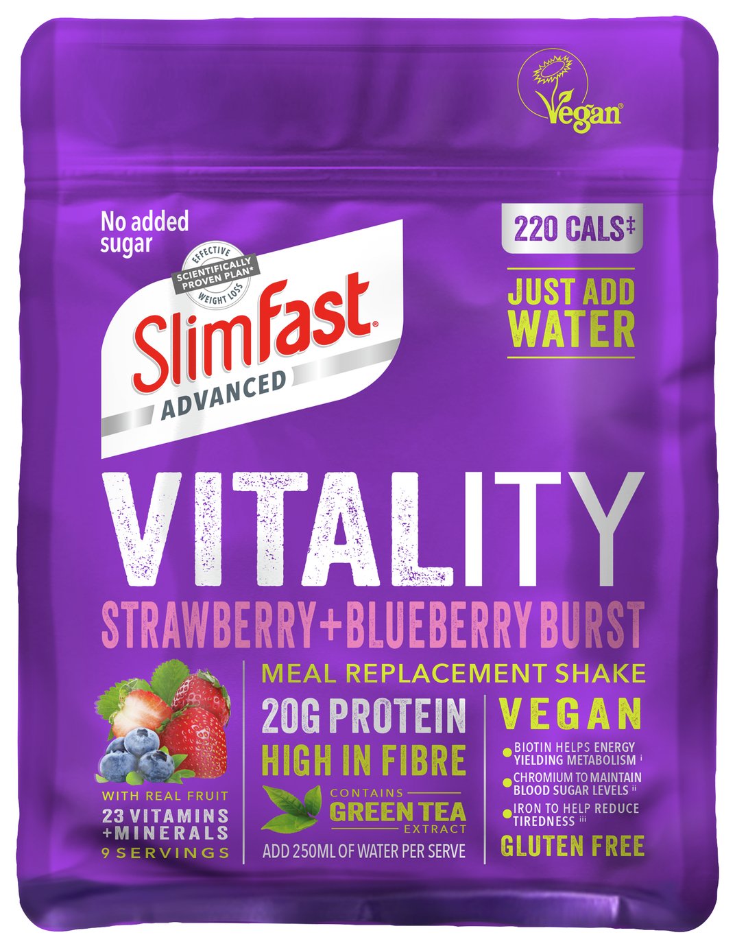 SlimFast Advanced Vitality Strawberry & Blueberry Shakes