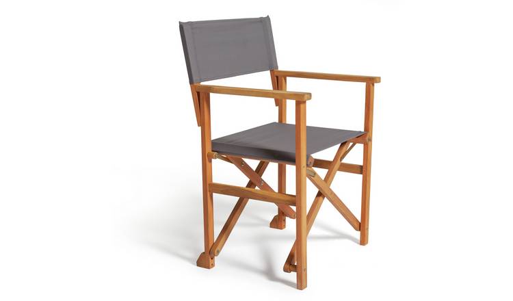 Habitat Wooden Director Chair - Charcoal