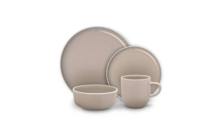 Barbary & Oak Nattura 16 Piece Stoneware Dinner Set Cashmere